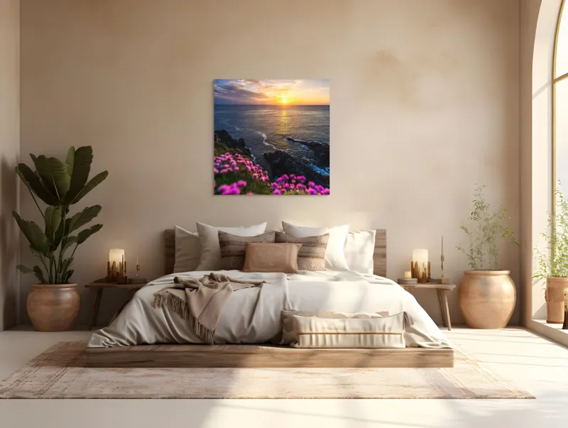 Apus mistic al mării și florilor, 100 x 100 cm – poza 4