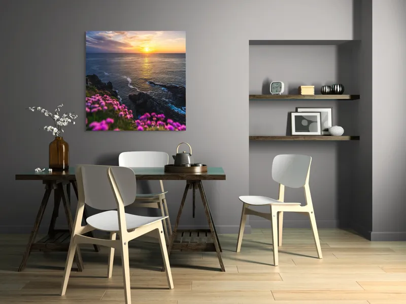 Apus mistic al mării și florilor, 100 x 100 cm – poza 6