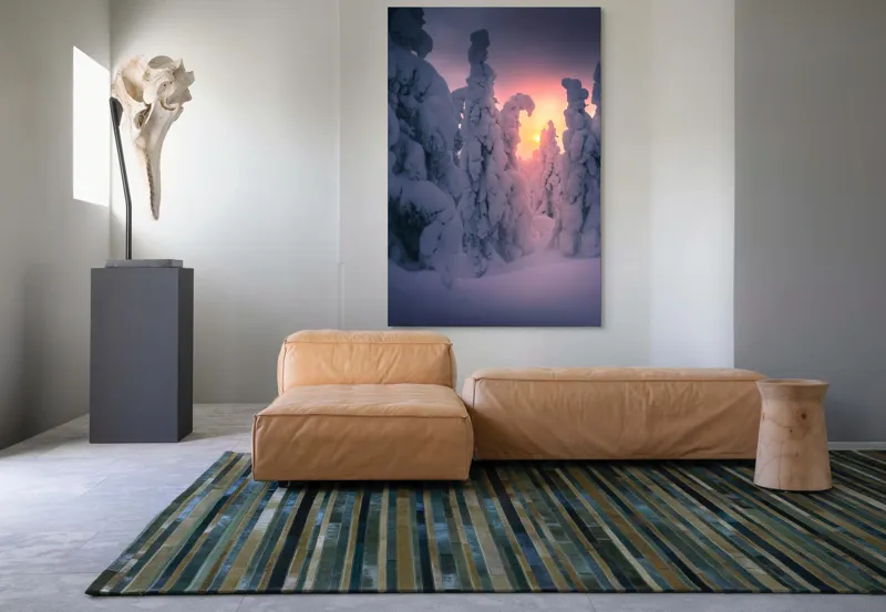 Pădure de iarnă la apus rece, 100 x 150 cm – poza 7