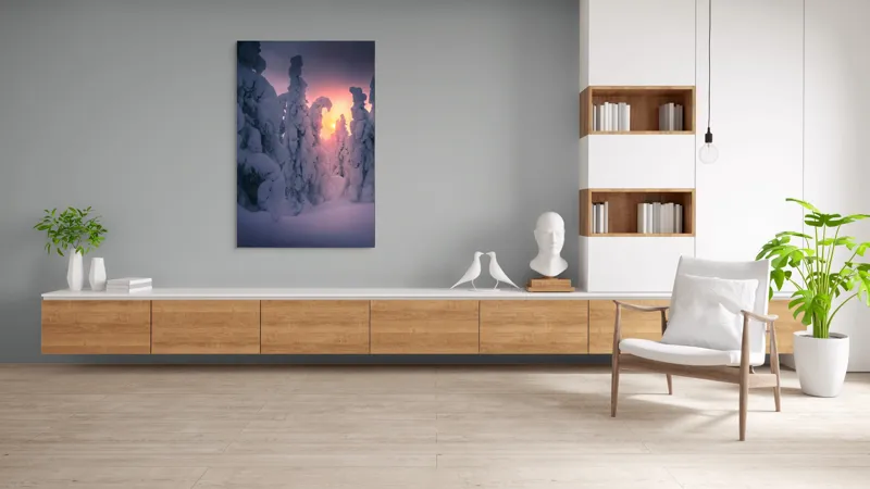 Pădure de iarnă la apus rece, 100 x 150 cm – poza 8