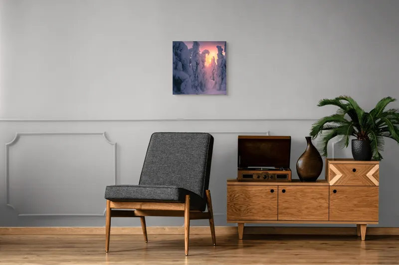 Pădure de iarnă la apus rece, 50 x 50 cm – poza 6