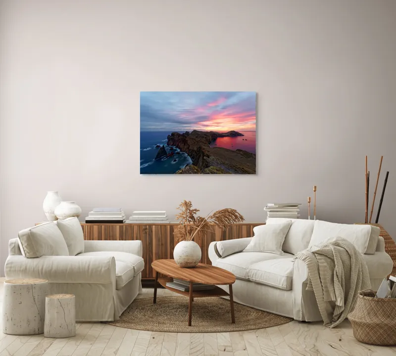 Peisaj marin la apus spectaculos, 100 x 70 cm – poza 3