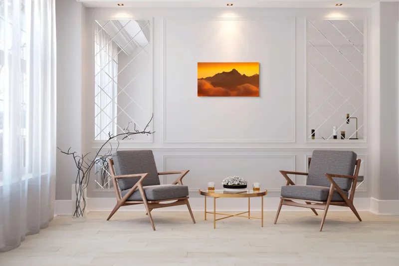 Muntele în lumina amurgului profundă, 90 x 50 cm – poza 7