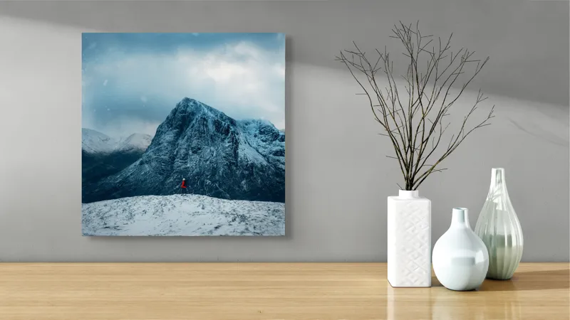Munte în zăpadă veșnică liniște profundă, 50 x 50 cm – poza 3