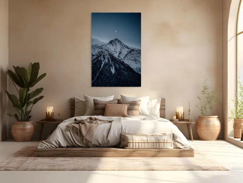 Noaptea de iarnă în munți zăpadă, 100 x 150 cm – poza 3