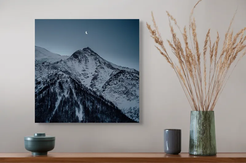 Noaptea de iarnă în munți zăpadă, 50 x 50 cm – poza 4