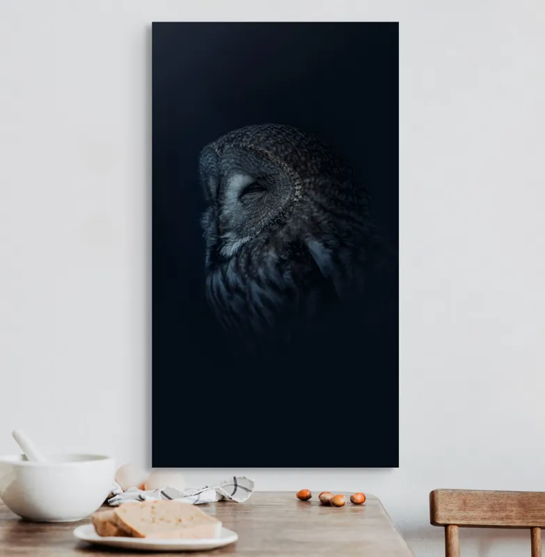 Bufnița în taina întunericului artă, 50 x 90 cm – poza 3