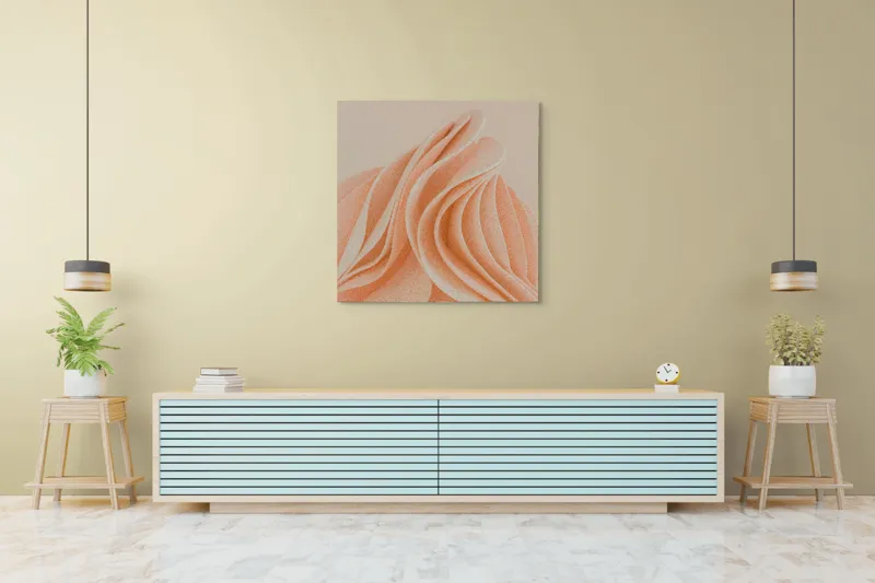 Curbe pastelate delicat și fluide, 100 x 100 cm – poza 5