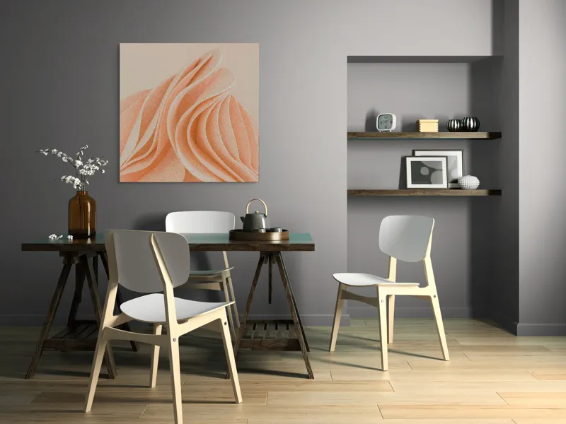 Curbe pastelate delicat și fluide, 100 x 100 cm – poza 6