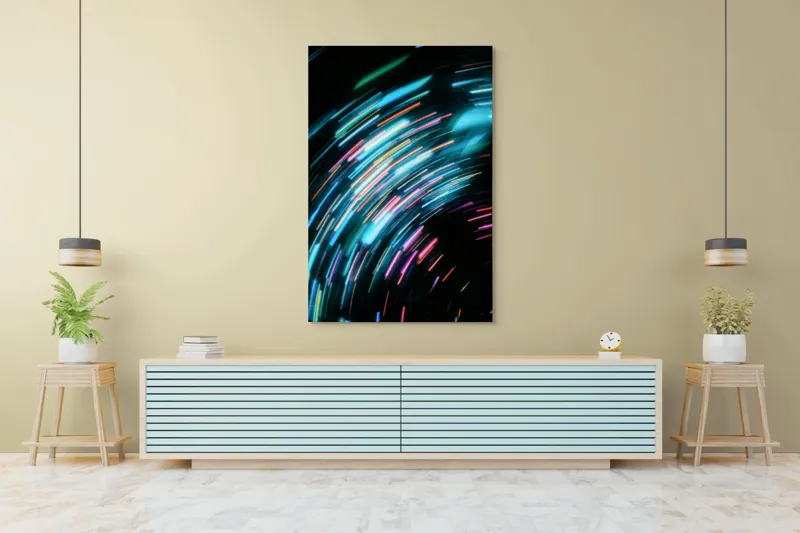 Vârtejul culorilor electrice abstracte, 100 x 150 cm – poza 4
