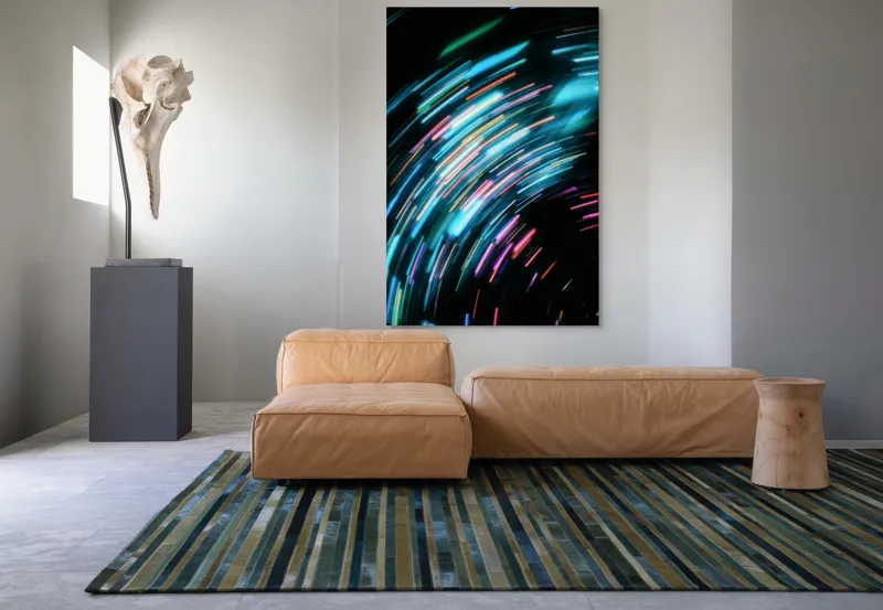 Vârtejul culorilor electrice abstracte, 100 x 150 cm – poza 7