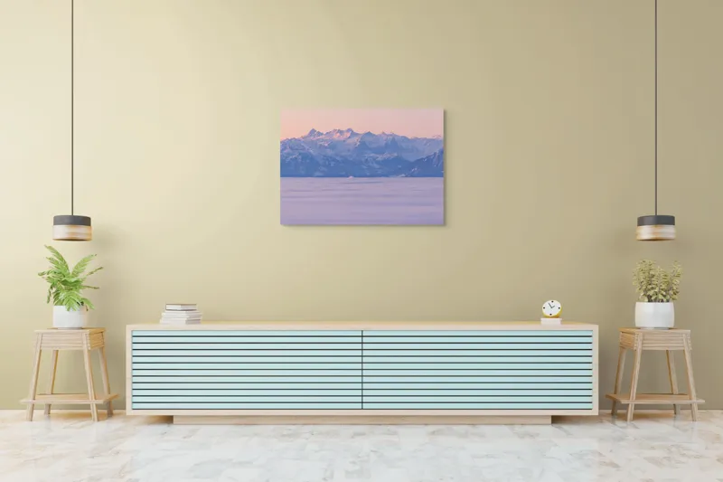 Munți la apus liniște violetă, 100 x 70 cm – poza 4