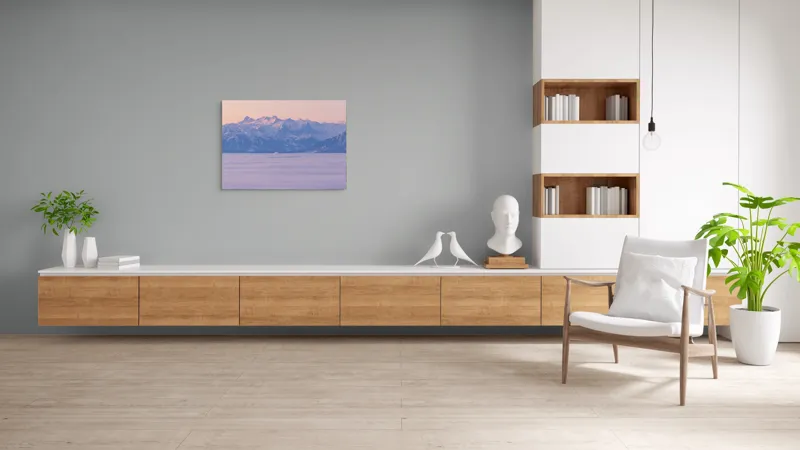 Munți la apus liniște violetă, 100 x 70 cm – poza 6