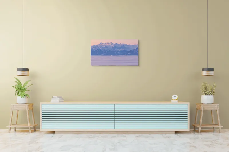 Munți la apus liniște violetă, 90 x 50 cm – poza 5