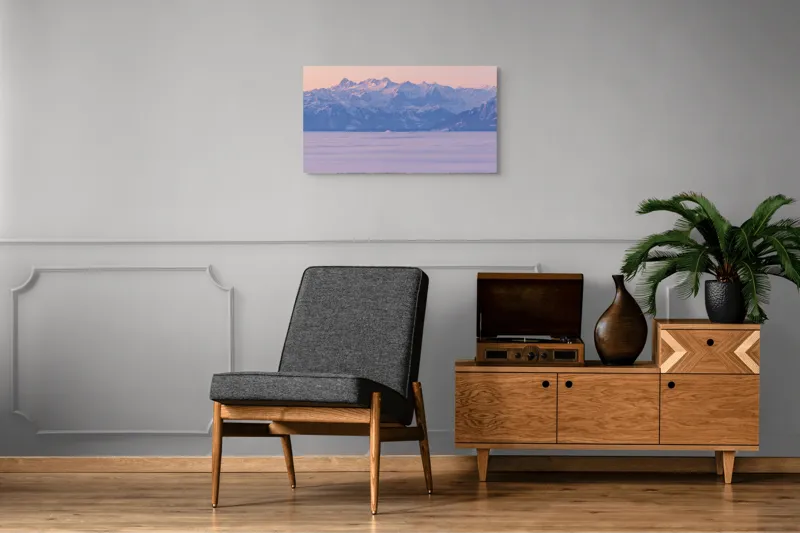 Munți la apus liniște violetă, 90 x 50 cm – poza 6