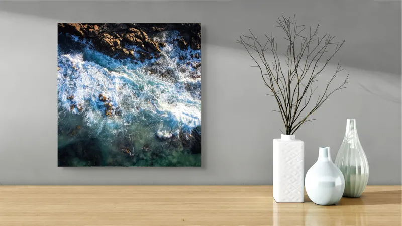 Turbulența valurilor asupra stâncilor dinamică, 50 x 50 cm – poza 3