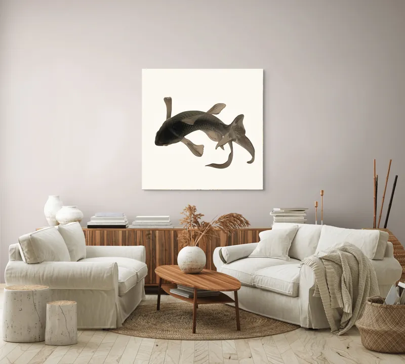 Peștele Koi în apă liniștită, 100 x 100 cm – poza 3