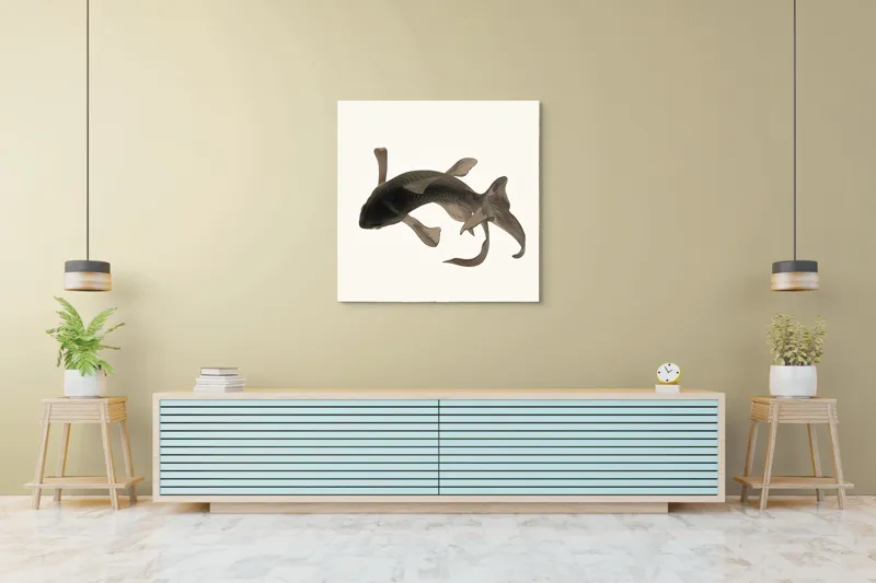 Peștele Koi în apă liniștită, 100 x 100 cm – poza 5