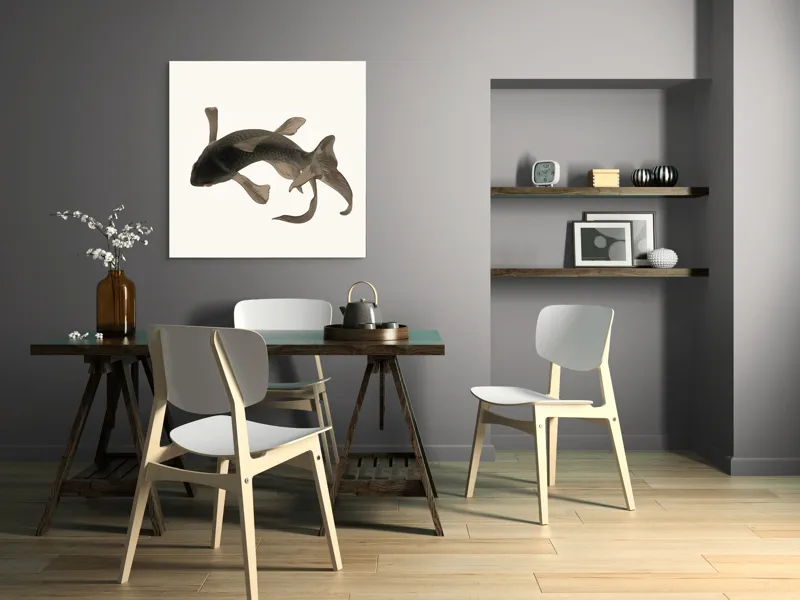 Peștele Koi în apă liniștită, 100 x 100 cm – poza 6