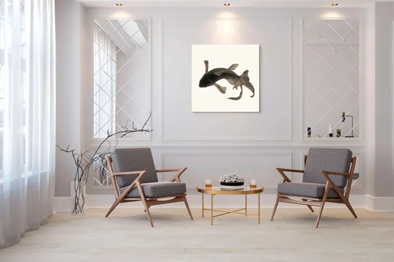 Peștele Koi în apă liniștită, 100 x 100 cm – poza 7