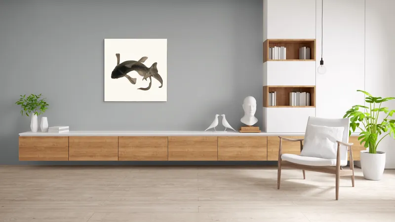 Peștele Koi în apă liniștită, 100 x 100 cm – poza 8