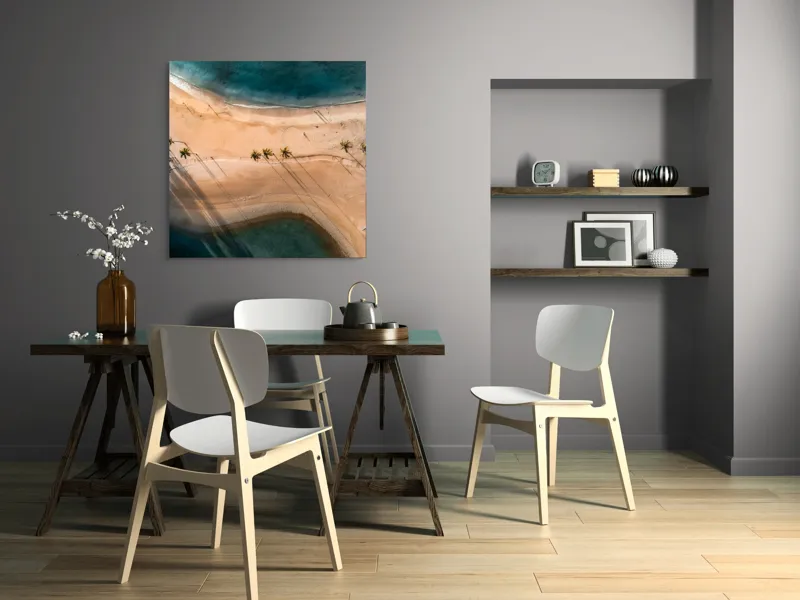 Ocean și palmieri pe plajă pustie, 100 x 100 cm – poza 6