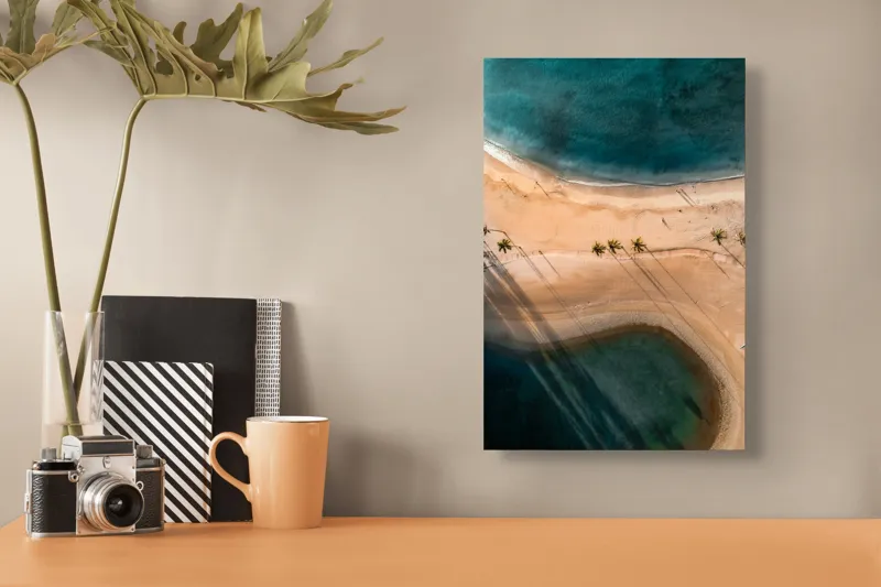 Ocean și palmieri pe plajă pustie, 26 x 39 cm – poza 3