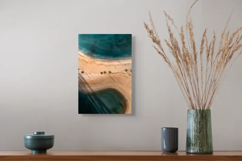 Ocean și palmieri pe plajă pustie, 26 x 39 cm – poza 5