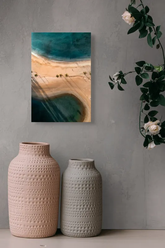 Ocean și palmieri pe plajă pustie, 26 x 39 cm – poza 6