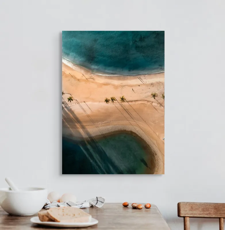 Ocean și palmieri pe plajă pustie, 50 x 70 cm – poza 3