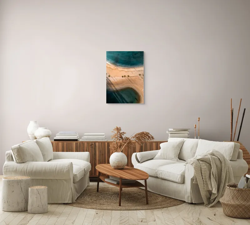 Ocean și palmieri pe plajă pustie, 50 x 70 cm – poza 4