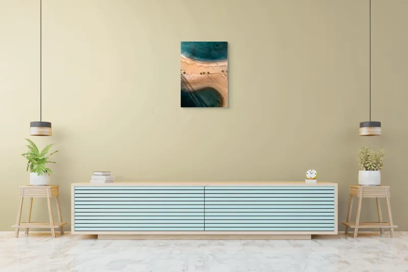Ocean și palmieri pe plajă pustie, 50 x 70 cm – poza 6