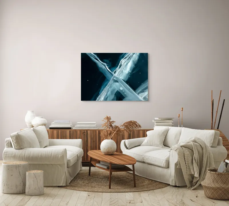 Abstracție Cristal Gheață Reflexie Modernă, 100 x 70 cm – poza 3