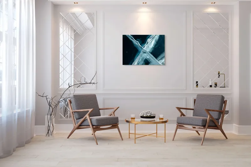 Abstracție Cristal Gheață Reflexie Modernă, 100 x 70 cm – poza 5