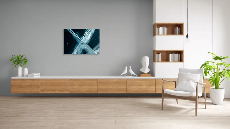 Abstracție Cristal Gheață Reflexie Modernă, 100 x 70 cm – poza 6