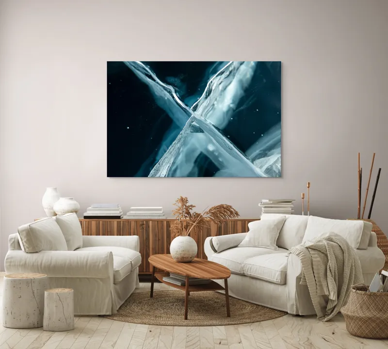 Abstracție Cristal Gheață Reflexie Modernă, 150 x 100 cm – poza 3