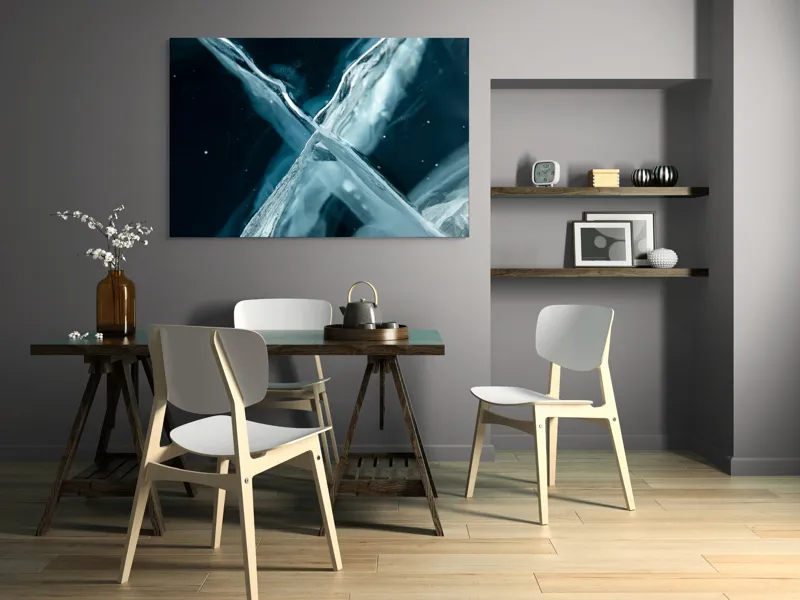 Abstracție Cristal Gheață Reflexie Modernă, 150 x 100 cm – poza 5