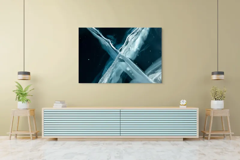 Abstracție Cristal Gheață Reflexie Modernă, 150 x 100 cm – poza 6
