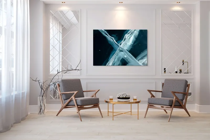 Abstracție Cristal Gheață Reflexie Modernă, 150 x 100 cm – poza 7