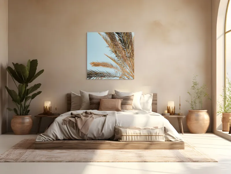 Palmier Frunze Cer Albastru Natură, 100 x 100 cm – poza 4