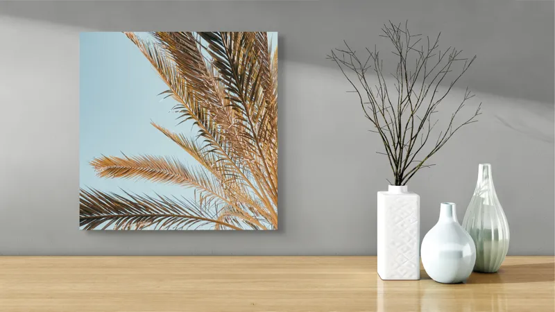 Palmier Frunze Cer Albastru Natură, 50 x 50 cm – poza 3