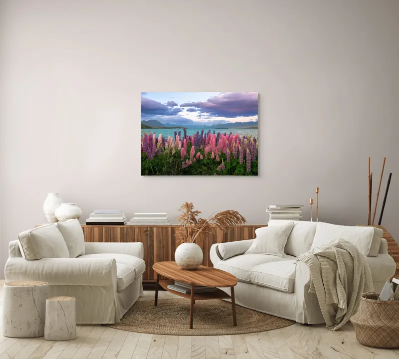 Peisaj lupini culori naturale, 100 x 70 cm – poza 3