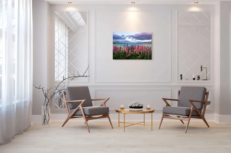 Peisaj lupini culori naturale, 100 x 70 cm – poza 5