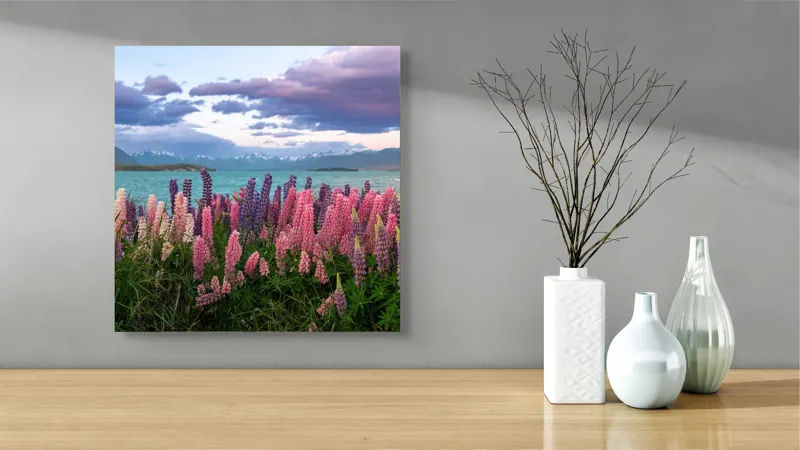 Peisaj lupini culori naturale, 50 x 50 cm – poza 3