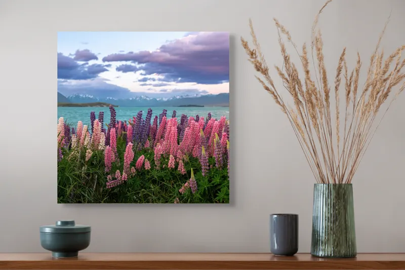 Peisaj lupini culori naturale, 50 x 50 cm – poza 4