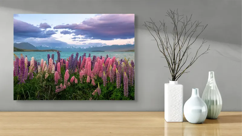 Peisaj lupini culori naturale, 70 x 50 cm – poza 3