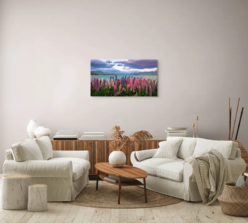 Peisaj lupini culori naturale, 90 x 50 cm – poza 4
