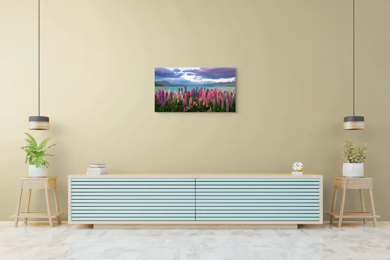 Peisaj lupini culori naturale, 90 x 50 cm – poza 5