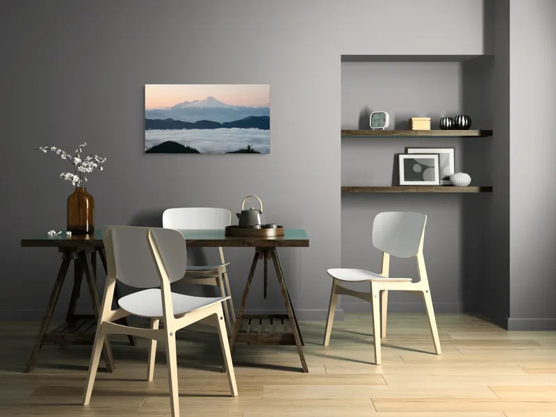 Peisaj montan zăpezit la răsărit, 90 x 50 cm – poza 3