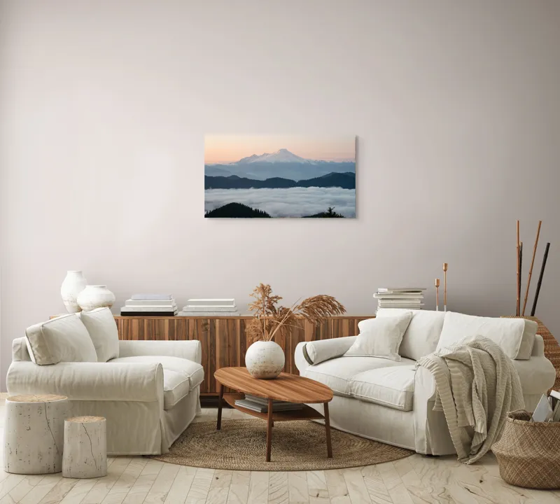 Peisaj montan zăpezit la răsărit, 90 x 50 cm – poza 4